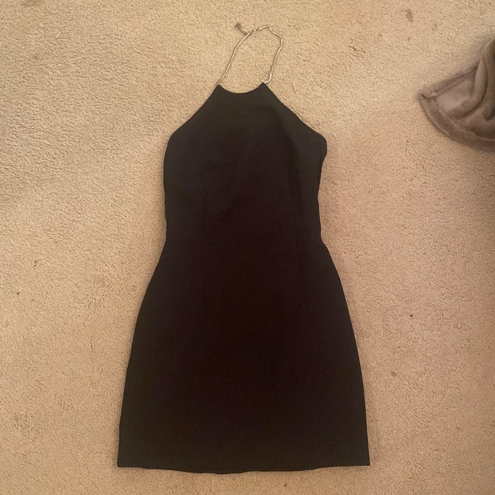 Tight short black dress